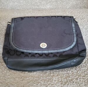 Coach Black Park Signature Flap Bag( No Strap)